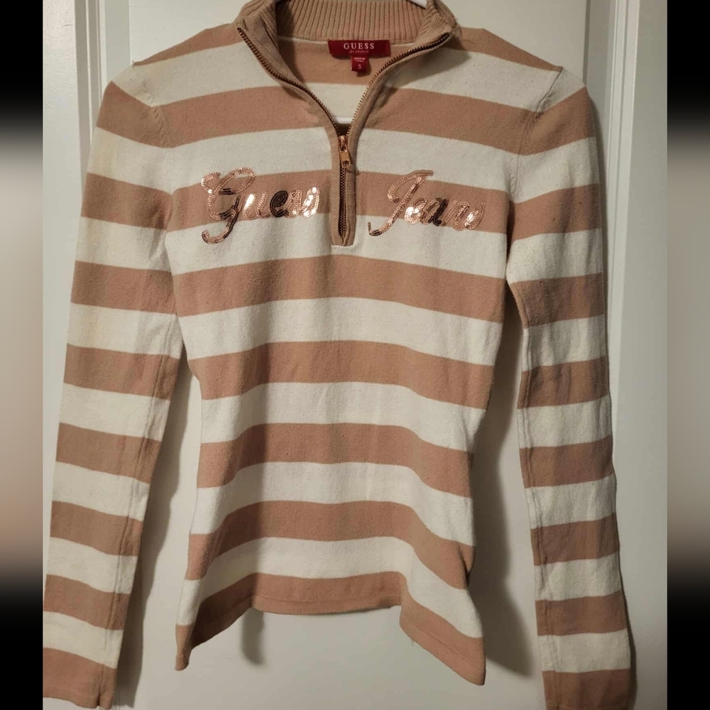Guess Striped Sweater with Sequin Detail